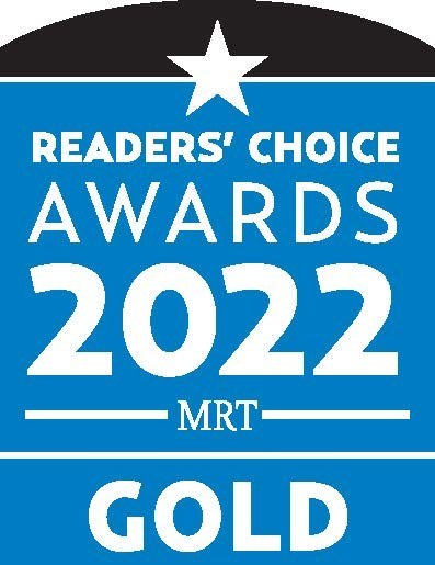 Readers choice 2022 gold icon. The icon is blue, gold is the level of the award.
